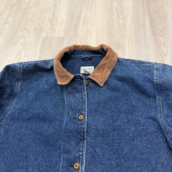 Vintage Boundary Waters Denim Chore Coat Women's 2XL Blue Utility Barn Outdoors - Picture 3 of 7